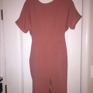 Salmon colored ASOS midi dress